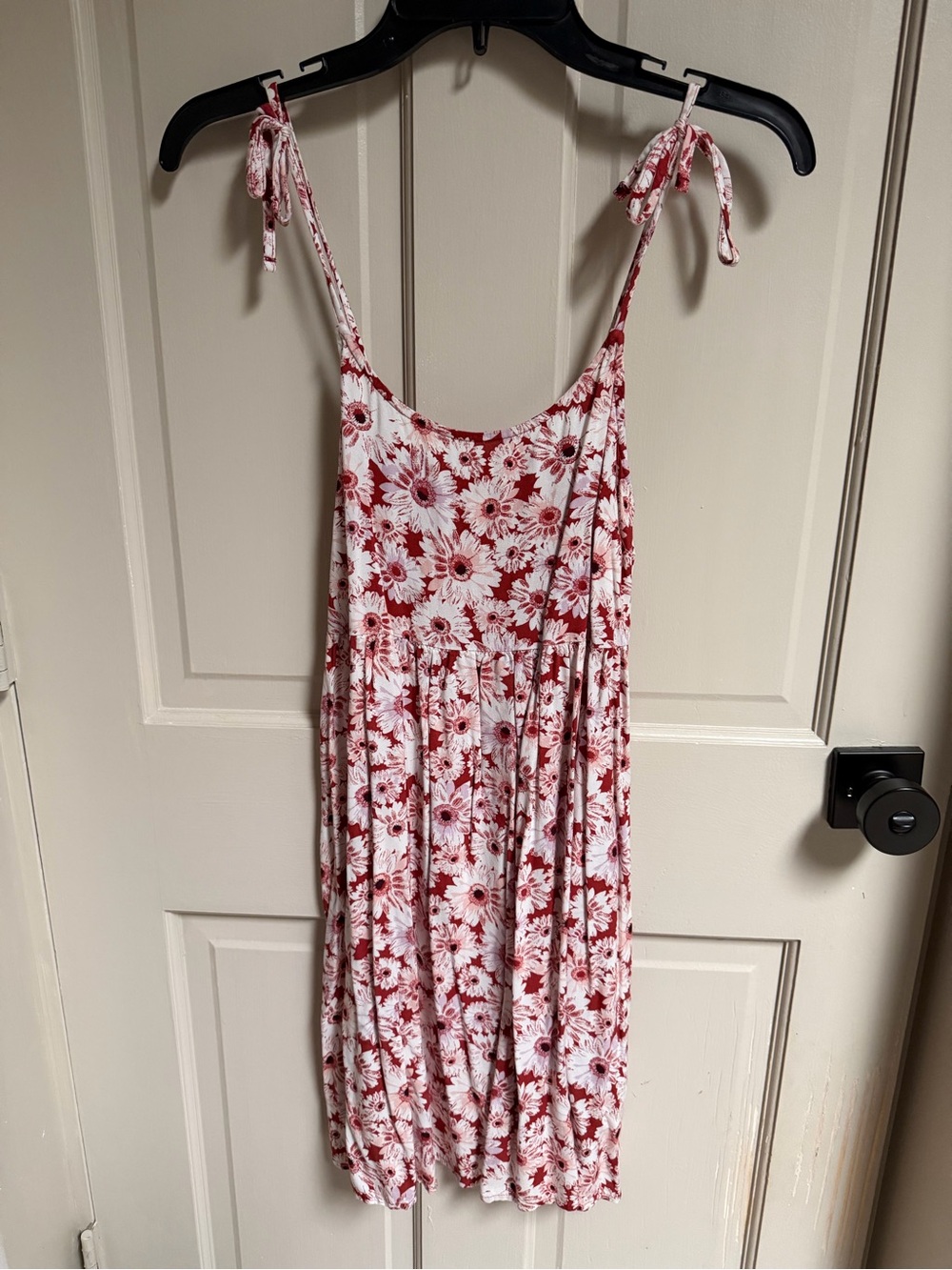 SO White Sundress with Red Floral Print